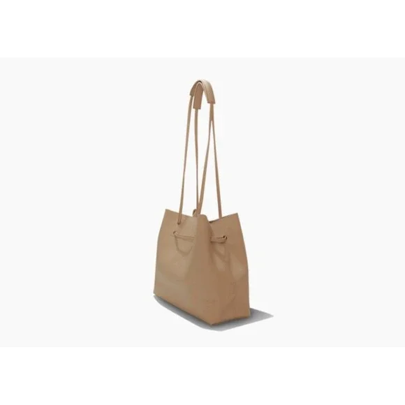8 OTHER REASONS SLOUCHYBUCKET PURSE BAG VEGAN PEBBLE LEATHER TAN DUAL STRAP$149 - Picture 1 of 2